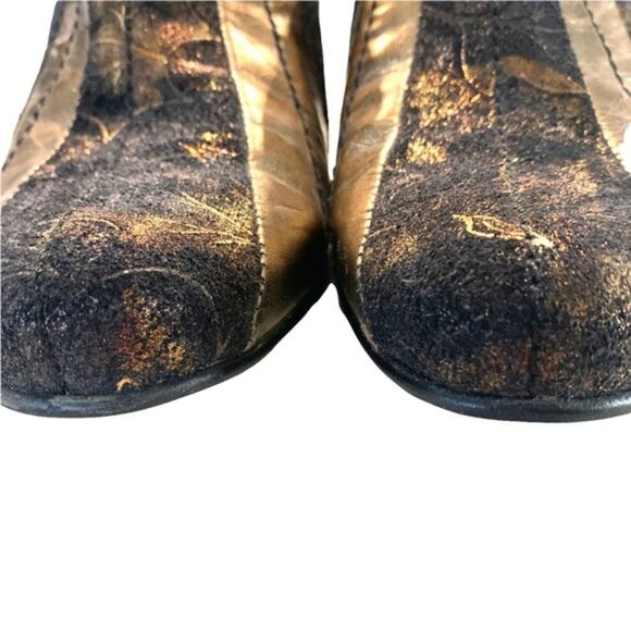 HELLE metallic gold snd browns size‎ 39 wedges. Leather uppers. Made in Spain. - Picture 9 of 11